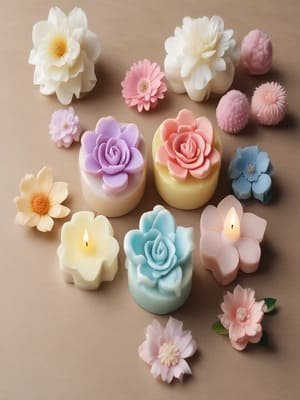 Velas en forma de flor