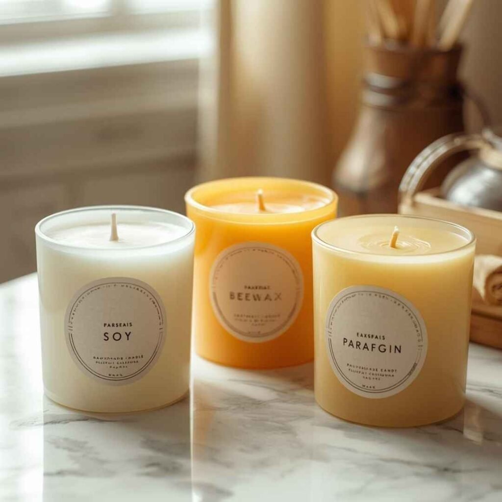 Tipos de cera para velas artesanales - comparativa de soya, abeja y parafina